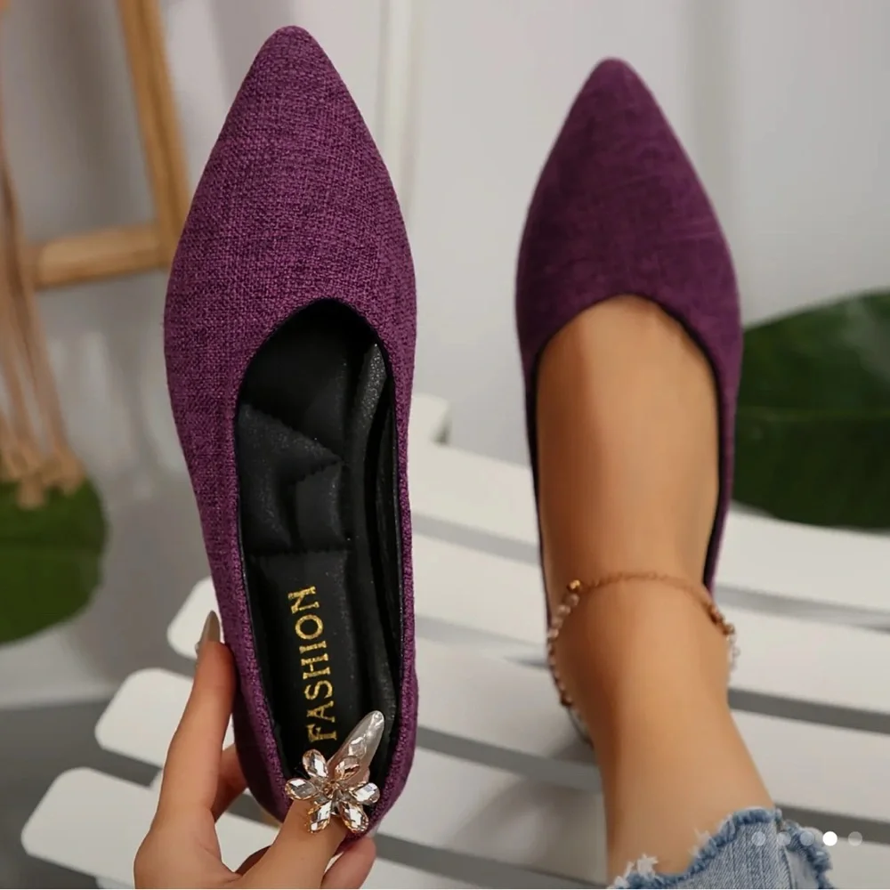 Purple Women's Flats - Picture 1 of 2